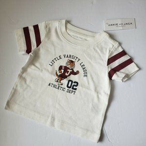Janie and Jack Boys Shirt NEW 3-6 Months Tiger White t-shirt Short Sleeve NWT